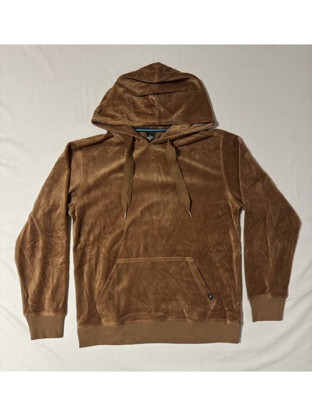Houston White Hoodie Velour Dark Beige - Size M